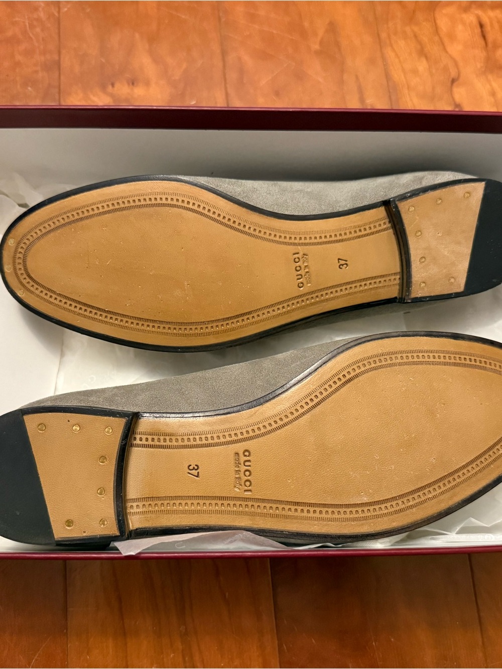 Women's Suede Bit-Detail Slip-On Loafers in Light Gray size 7 (EU37) - Picture 3 of 11